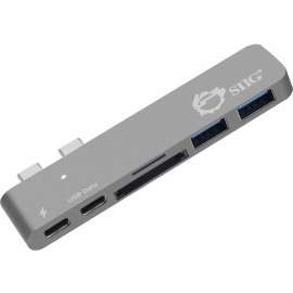 SIIG Thunderbolt 3 USB-C Hub with Card Reader & PD Adapter, Space Gray, SD, SDHC, SDXC, microSD, microSDHC, microSDXC, TransFlash, MultiMediaCard (MMC), USB Type CExternal