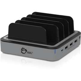 SIIG 48W 4-Port USB with Type-C PD Laptop Charging Station, Wired, Tablet PC, Notebook, Smartphone, Charging Capability, 4 x USB