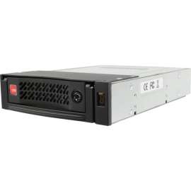 CRU Data Express DE110 Drive Bay Adapter for 5.25" Internal, Black, 1 x Total Bay, 1 x 3.5" Bay, Metal, Steel
