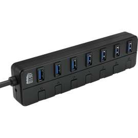 Adesso 7-ports USB 3.0 Hub with 5V2A Power Adaptor, USB, External, 7 USB Port(s), 7 USB 3.0 Port(s)