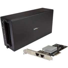 StarTech.com Thunderbolt 3 to 2-port 10GbE NIC Chassis, External PCIe Enclosure plus Card, Connect your Thunderbolt 3 enabled device to a 10 Gigabit Ethernet network via an external PCIe enclosure, Thunderbolt 3 10 GbE NIC, Thunderbolt 3 expansion chassis