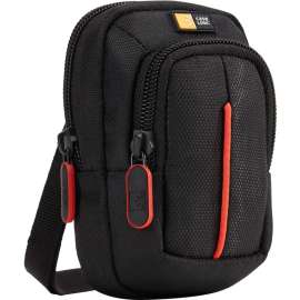 Case Logic Compact DCB-302 Carrying Case Digital Camera, Memory Card, Accessories, Black, Polyester Body, Belt Loop, Lanyard Strap, Shoulder Strap, 3.1" Height x 2.8" Width x 4.9" Depth