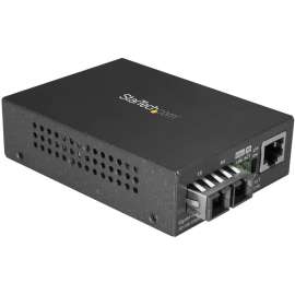 StarTech.com Single Mode SC Fiber Ethernet Media Converter, 1000BASE-LX Gigabit Fiber Optic to Copper Bridge, 10/100/1000 Network 10km, Single mode fiber Ethernet media converter extends & bridges copper networks, 10/100/1000 (Gigabit), 1000BASE-LX, 1310n