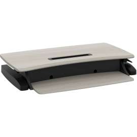 Ergotron WorkFit-Z Mini Sit-Stand Desktop - Wood Grain Rectangle, Dove Gray Top - 15.80" Table Top Length x 31" Table Top Width - 12.50" Height