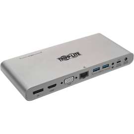 Tripp Lite USB C Docking Station w/ USB A/C Hub, HDMI, VGA, DisplayPort, Gbe, 100W PD Charging 4K@30Hz Thunderbolt 3, USB Type C, USB-C, USB Type-C, for Notebook/Tablet PC/Desktop PC/Smartphone, 100 W, USB Type C, 6 x USB Ports