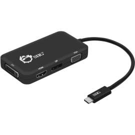 SIIG USB-C to 4-in-1 Multiport Video Adapter, DVI/VGA/DP/HDMI, for Notebook/Desktop PC, USB Type C, HDMI