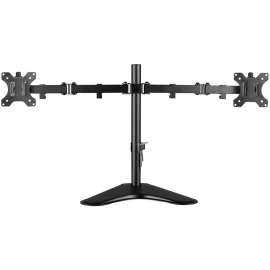 V7 Dual Desktop Monitor Stand, Up to 32" Screen Support, 35.28 lb Load Capacity, 18.3" Height x 35.9" Width x 11" Depth, Desktop, Freestanding