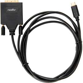 Rocstor Premium USB-C to DVI Cable, 6 ft / 2m, Supports Dual Link up to 2560x1600 @60Hz, Supports DVI Single Link up to 1920x1200 @60Hz 1080p, Gold Platted, USB-C to DVI Monitor Cable