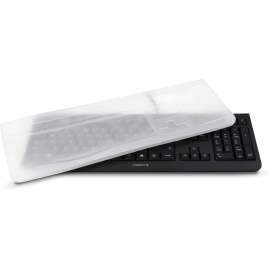 CHERRY EZCLEAN Wired Keyboard, Full Size,Black,Included Easy to Clean Flat Silicone Cover