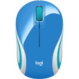 Logitech Wireless Mini Mouse M187 Ultra Portable, 2.4 GHz with USB Receiver, 1000 DPI Optical Tracking, 3-Buttons, PC / Mac / Laptop, Palace Blue, Optical, Wireless, Radio Frequency
