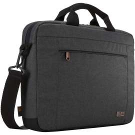Case Logic Era ERAA-114 Carrying Case (Attaché) for 10.5" to 14" Notebook, Tablet, Obsidian, Polyester Body, Shoulder Strap, Handle, Luggage Strap, 10.8" Height x 2.2" Width x 14.6" Depth