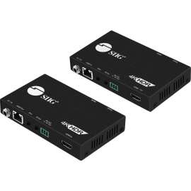 SIIG 4K HDR HDMI 2.0 HDBaseT Extender Over Single Cat5e/6 with RS-232 & IR, 100m, Bi-directional IR Sensors, TAA Compliant