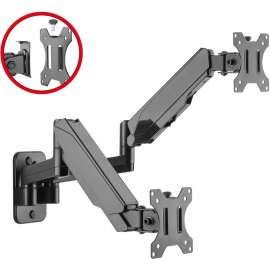 Siig High Premium Aluminum Gas Spring Wall Mount, Dual Monitor 17" to 32", Detachable & Rotatable VESA Plate 75x75mm 100x100mm