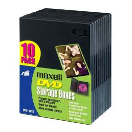 Maxell DVD-JC10 DVD Storage Boxes, Jewel Case, Book Fold, Black