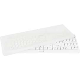 CHERRY WHITE EZCLEAN Wired Covered Cleanable Keyboard, Full Size,Pale Gray,Easy to Clean Flat Silicone Cover