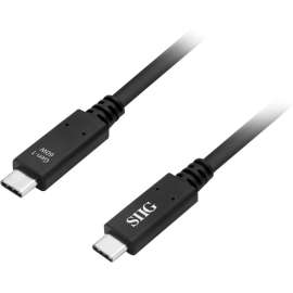 SIIG USB 3.1 Type-C Gen 1 Cable 60W, 1M, 3.28 ft USB Data Transfer Cable for Power Adapter, Desktop Computer, Notebook, Tablet, Smartphone, First End: 1 x 24-pin USB 3.1 Type C, Male