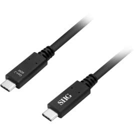 SIIG USB 3.1 Type-C Gen 2 Cable 60W, 1M, 3.28 ft USB Data Transfer Cable for Power Adapter, Desktop Computer, Notebook, Tablet, Smartphone, First End: 1 x 24-pin USB 3.1 Type C, Male