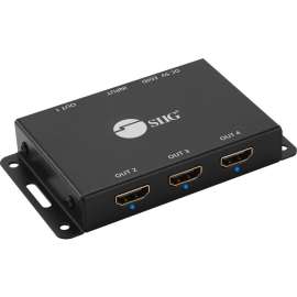 SIIG 4 Port HDMI 2.0 HDR Mini Splitter Amplifier with EDID Management, 4 Port HDMI Splitter- 4K60Hz- 1x4 HDMI Splitter- HDR- HDCP 2.2- HDMI 4K Splitter with EDID management, 4 Port 4K HDMI Splitter 1 in 4 out Video auto downscaling- 7.1-ch Audio- HDMI Spl