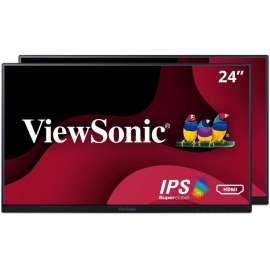 ViewSonic VA2456-MHD_H2 Dual Pack Head-Only 1080p IPS Monitors with Ultra-Thin Bezels, HDMI, DisplayPort and VGA for Home and Office, Two 24" Dual Head Monitors without Stand, IPS Technology, Full HD 1920 x 1080p, 16.7 Million Colors