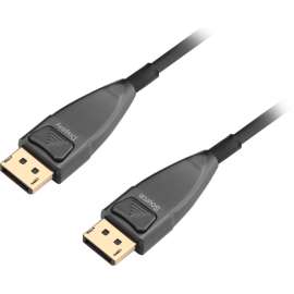 SIIG DisplayPort 1.2 Fiber Optical Cable, 15m, 49.21 ft Fiber Optic A/V Cable for Monitor, Audio/Video Device, Gaming Console, Blu-ray Player, Notebook, HDTV, Projector, First End: 1 x 20-pin DisplayPort 1.2 Digital Audio/Video, Male