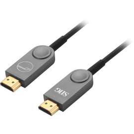 SIIG 4K HDMI 2.0 AOC Cable, 20m, 65.62 ft Fiber Optic A/V Cable for Audio/Video Device, Gaming Console, Blu-ray Player, Notebook, HDTV, Monitor, Projector, TV, Set-top Box, First End: 1 x 19-pin HDMI 2.0 Type A Digital Audio/Video, Male
