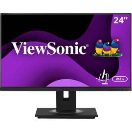 ViewSonic VG2455 24 Inch IPS 1080p Monitor with USB C 3.1, HDMI, DisplayPort, VGA and 40 Degree Tilt Ergonomics for Home and Office, 24" USB C Monitor, IPS Technology, Full HD 1920 x 1080p, Ergonomic