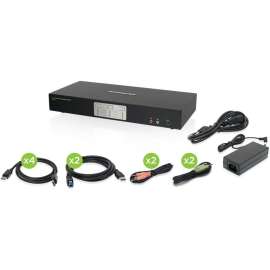 IOGEAR 2-Port 4K Dual View DisplayPort KVMP with USB 3.0 Hub and Audio (TAA), 2 Computer(s), 1 Local User(s), 4096 x 2160, 5 x USB