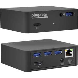 Plugable USB C Dock with 85W Charging Compatible with Thunderbolt 3 and USB-C MacBooks and Select Windows Laptops, (HDMI up to 4K@30Hz, Ethernet, 4X USB 3.0 Ports, USB-C PD, includes VESA Mount)