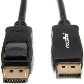 Rocstor Premium 12ft / 4m DisplayPort 1.2 Cable M/M, DisplayPort 4k, DisplayPort Male Digital Audio/Video, 12ft, Black- DP TO DP Cable 4Kx2K