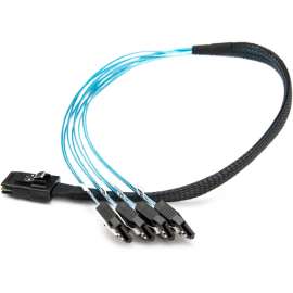 Rocstor Premium 20in Serial Attached SCSI SAS Cable, SFF-8087 to 4x Latching SATA, SAS/SATA for Hard Drive, 20in / 50cm, 1 Pack