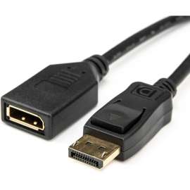 Rocstor Premium 6 ft DisplayPort Video Extension Cable, M/F, DisplayPort Male Video, DisplayPort Female Video, Black