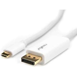Rocstor Premium 10ft / 3m USB Type C to DisplayPort Cable, USB C to DP Cable, 4K 60Hz, White, DisplayPort/USB for Video Device, Monitor, Workstation, Projector, MacBook, Chromebook, Notebook, Ultrabook, TV