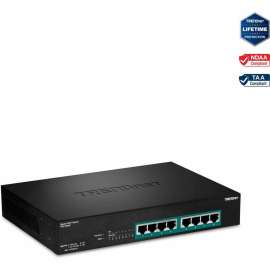 TRENDnet 8-Port Gigabit Full Power Poe+ Switch; 8 x Gigabit PoE+ Ports; 240W Power Budget; 16Gbps Switching Capacity; Rack Mountable; Ethernet Network Switch; Metal; Lifetime Protection; TPE-TG80F, 8-port Gigabit Full Power PoE+ Switch
