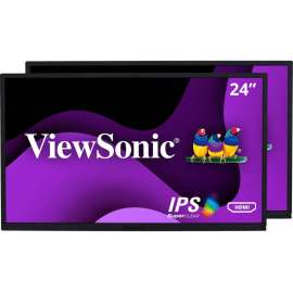 ViewSonic VG2448_H2 24 Inch Dual Pack Head-Only IPS 1080p Monitors with HDMI DisplayPort USB for Home and Office, 24" Dual Monitors without Stand, IPS Panel, Full HD 1920 x 1080p, 16.7 Million Colors