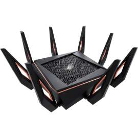 Asus ROG Rapture GT-AX11000 Wi-Fi 6 IEEE 802.11ax Ethernet Wireless Router, 2.40 GHz ISM Band, 5 GHz UNII Band, 1.34 GB/s Wireless Speed, 5 x Network Port