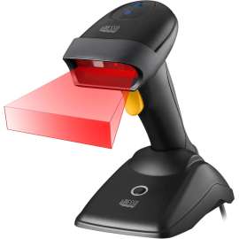 Adesso NUSCAN 2500TB Bluetooth Spill Resistant Antimicrobial 2D Barcode Scanner, Wireless Connectivity, 12" Scan Distance, 1D, 2D, CMOS