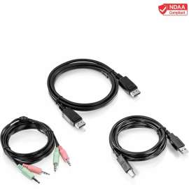 TRENDnet 6 ft. DisplayPort, USB, and Audio KVM Cable Kit,TK-CP06, Compatible w/ TK-240DP & TK-440DP Dual Monitor Displayport KVM Switches, Displayport 1.2, USB Mouse/Keyboard, 3.5mm Audio Connections, 6 ft.DisplayPort,USB,and Audio KVM Cable Kit