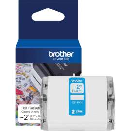Brother Genuine CZ-1005 continuous length ~ 2 (1.97") 50 mm wide x 16.4 ft. (5 m) long label roll featuring ZINK Zero Ink technology, 1 31/32" Width, Zero Ink (ZINK), Paper, 1 Each
