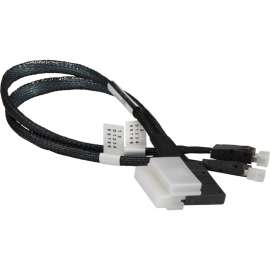 Supermicro Slimeline SAS x8 to 2 x OCuLink (x4) 28cm Cable (CBL-SAST-0816), 11.02" OCulink/SAS Data Transfer Cable for Add-on Card, Storage Device, Barebone PC, Motherboard, PCIe Solid State Drive, Server, First End: SFF-8654 SlimSAS, Second End: 2 x SFF-