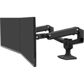 Ergotron Mounting Arm for Monitor - Matte Black - 2 Display(s) Supported - 27" Screen Support - 39.90 lb Load Capacity - 75 x 75, 100 x 100