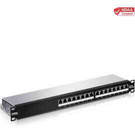 TRENDnet 16-Port Cat6A Shielded Patch Panel, 1U 19" Metal Housing, 10G Ready, Cat5e,Cat6,Cat6A Compatible, Cable Management, Color-Coded Labeling for T568A and T568B Wiring, Black, TC-P16C6AS - 16-Port Cat6A Shielded