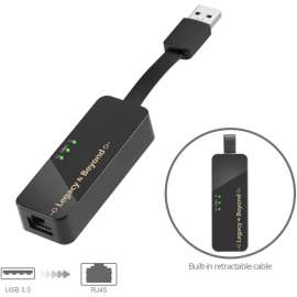 SIIG Portable USB 3.0 Gigabit Ethernet Adapter - USB 3.0 Type A - 1 - Twisted Pair - 10/100/1000Base-T - Portable