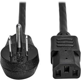 Tripp Lite Computer Power Cord Right-Angle 5-15P to C13 10A 125V 18AWG 15ft, For Desktop Computer, Monitor, Printer, Scanner, 125 V AC / 10 A, Black