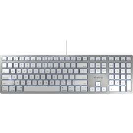 CHERRY KC 6000 SLIM FOR MAC Silver/White Wired Keyboard, Ultra-flat Designer Style with Chiclet Keys-Scissors Keyswitch Technology