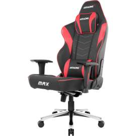 AKRacing Masters Series Max Gaming Chair, For Gaming, Metal, PU Leather, Foam, Aluminum, Black, Red