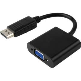 4XEM 10 Inch DisplayPort To VGA Adapter Cable, 10" DisplayPort/VGA Video Cable for Video Device, Graphics Card, Monitor, Projector, Desktop Computer, HDTV, Notebook, TV, First End: 1 x DisplayPort Digital Audio/Video, Male, Second End: 1 x 15-pin HD-15