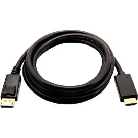 V7 Black Video Cable DisplayPort Male to HDMI Male 2m 6.6ft, 6.56 ft DisplayPort/HDMI A/V Cable for Audio/Video Device, PC, Monitor, Projector, First End: 1 x DisplayPort Digital Audio/Video, Male, Second End: 1 x HDMI Digital Audio/Video
