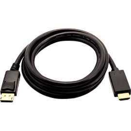 V7 Black Video Cable DisplayPort Male to HDMI Male 3m 10ft, 9.84 ft DisplayPort/HDMI A/V Cable for PC, Monitor, Projector, Audio/Video Device, First End: 1 x DisplayPort Digital Audio/Video, Male, Second End: 1 x HDMI Digital Audio/Video