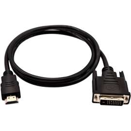 V7 Black Video Cable HDMI Male to DVI-D Male 1m 3.3ft, 3.28 ft DVI-D/HDMI Video Cable for Video Device, First End: 1 x DVI-D (Dual-Link) Digital Video, Male, Second End: 1 x HDMI Type A Digital Audio/Video