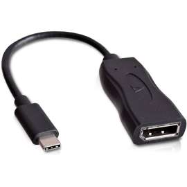 V7 Black USB Video Adapter USB-C Male to DisplayPort Female, USB Type C Male, DisplayPort Digital Audio/Video Female, Black